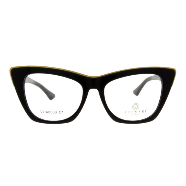 Oprawki korekcyjne Vermari Milano VOA0053 C1 czarno-złote kocie oczy - widok z boku