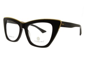 Damskie okulary Vermari Milano VOA0053 C1 - zbliżenie na front i złote detale